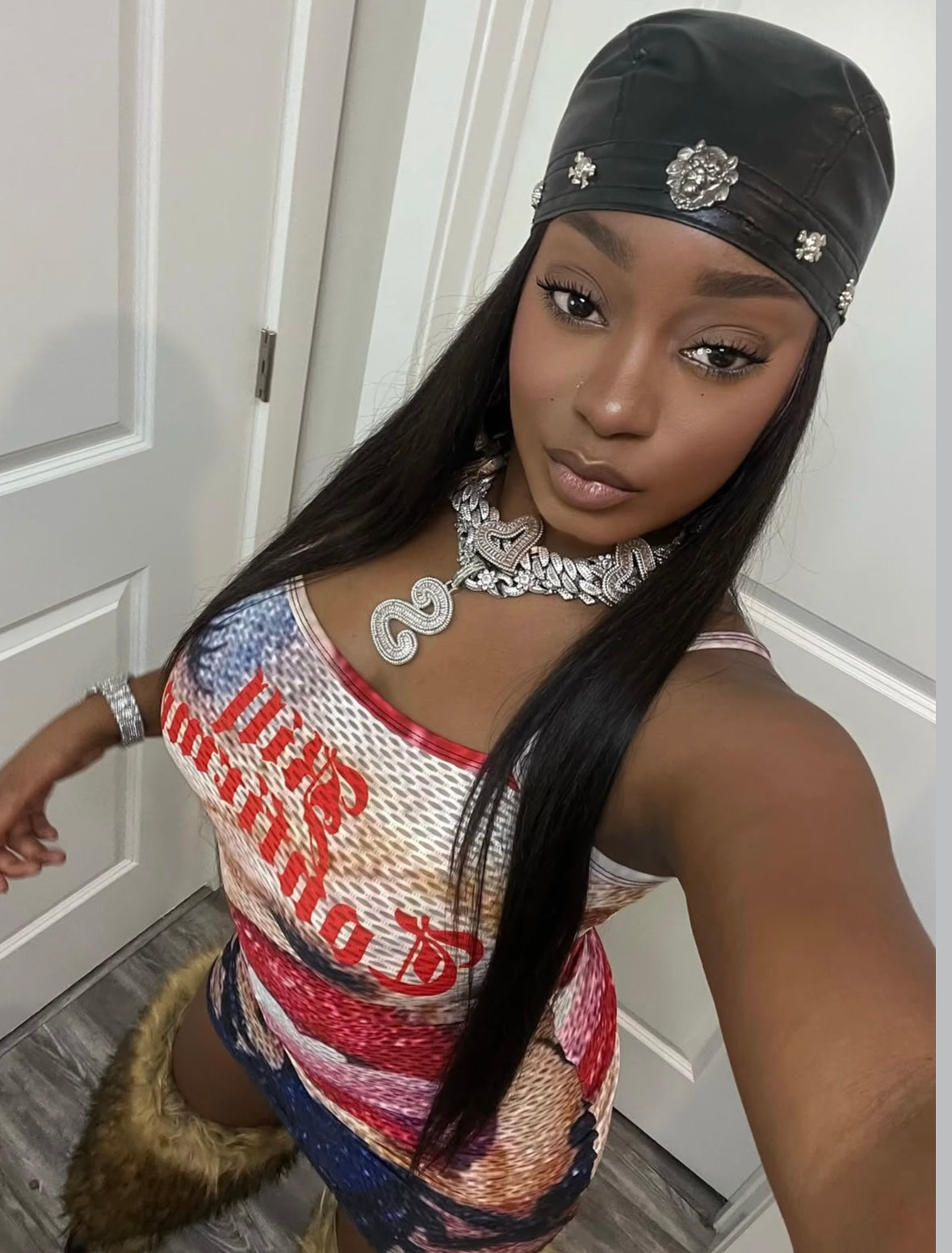 Pretty Biker Skull Cap