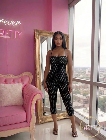 Polka Dot Capri Jumpsuit