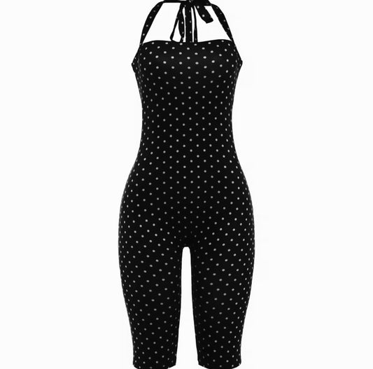 Polka Dot Capri Jumpsuit