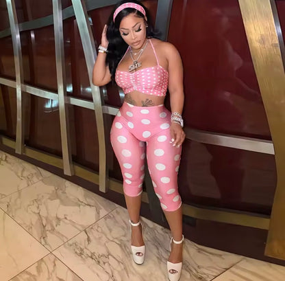 Pinup Doll Polka Dot Capri Set
