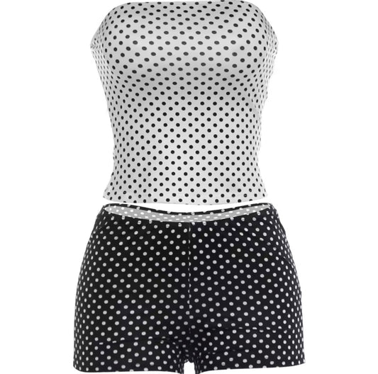 Miss Trendy Polka Dot Short Set