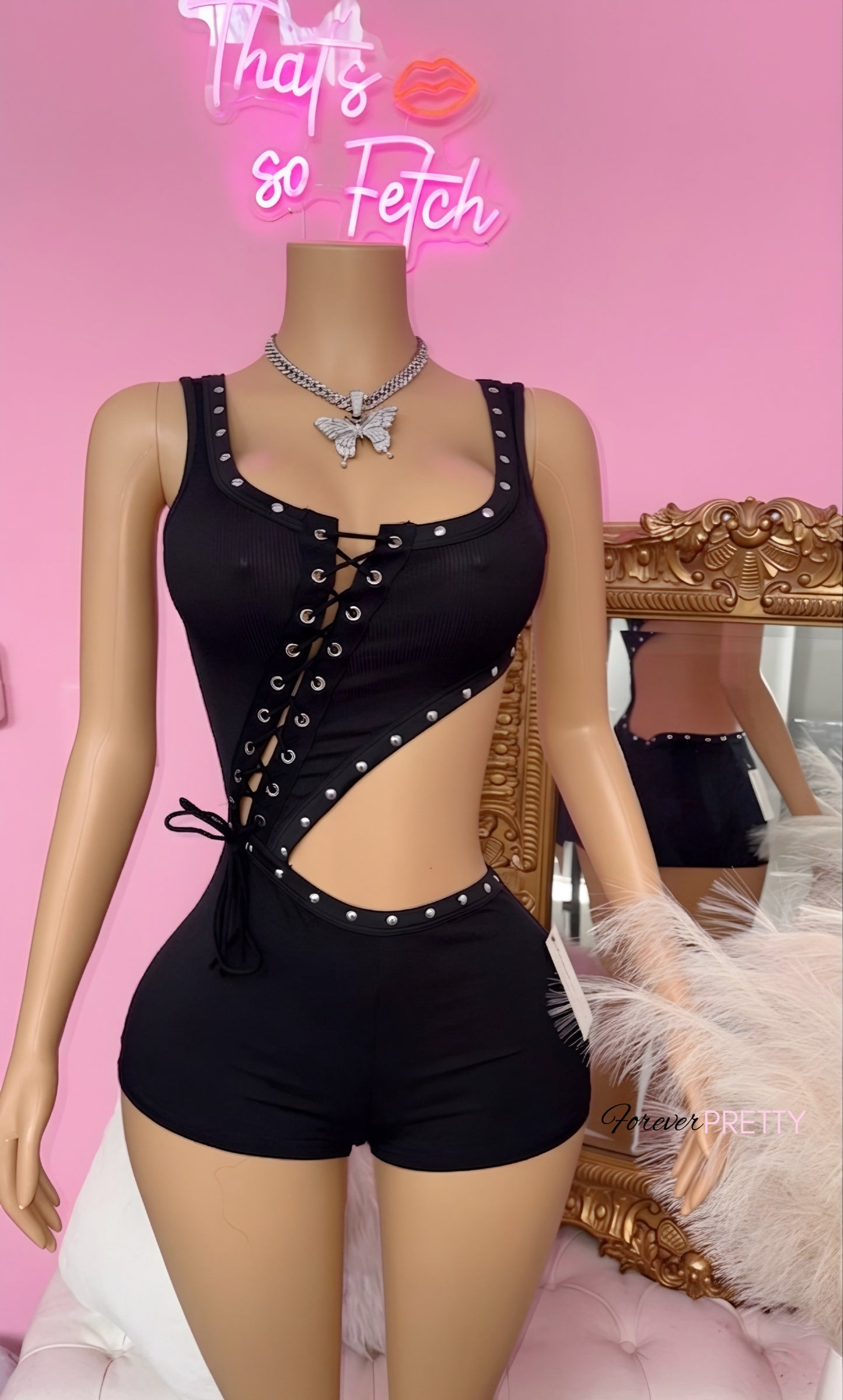 Back Outside Cutout Romper